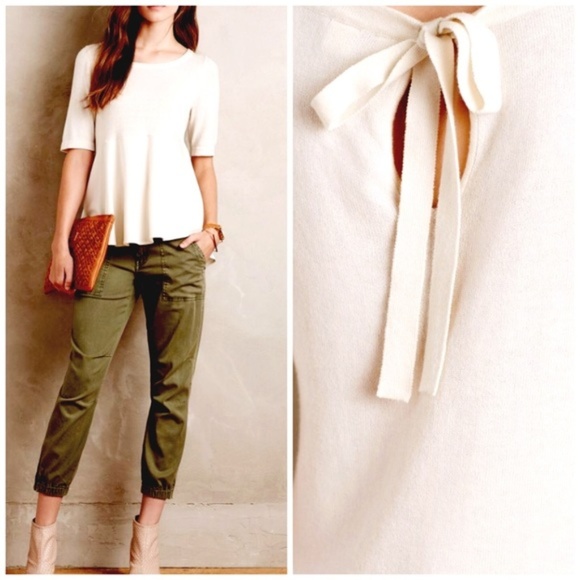 Anthropologie Peplum Short Sleeve Sweater/Blouse - Picture 2 of 7